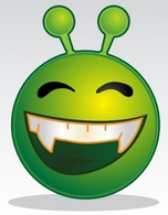 Smiley Green Alien clip art